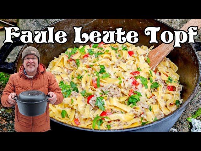 "Faule Leute Topf" aus dem Dutch Oven - Cremiger Hackfleisch Lauch Topf für motivationslose Köche...