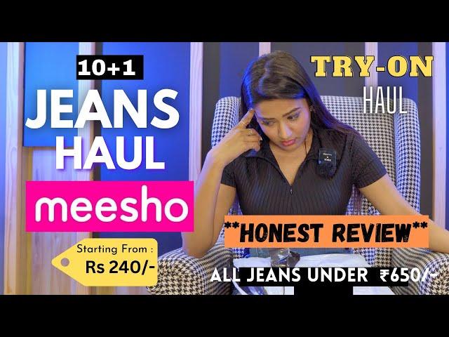 MEESHO JEANS haul ‍️ | 11 Bottoms | TRYON - Honest review || gimaashi