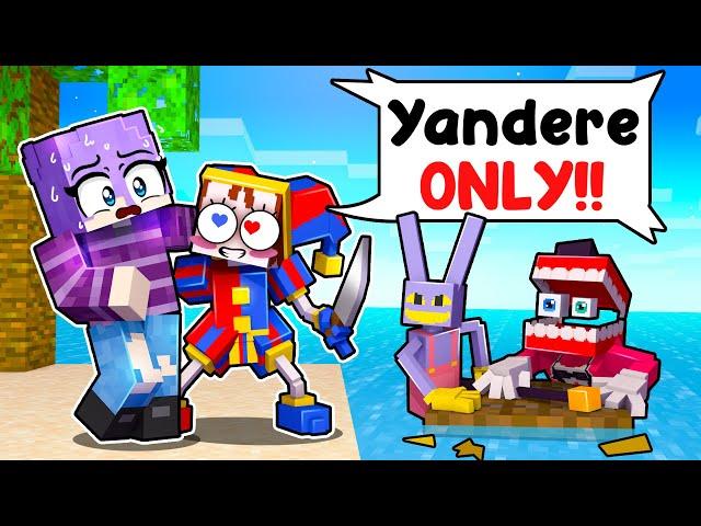 STUCK with YANDERE POMNI in Minecraft!!