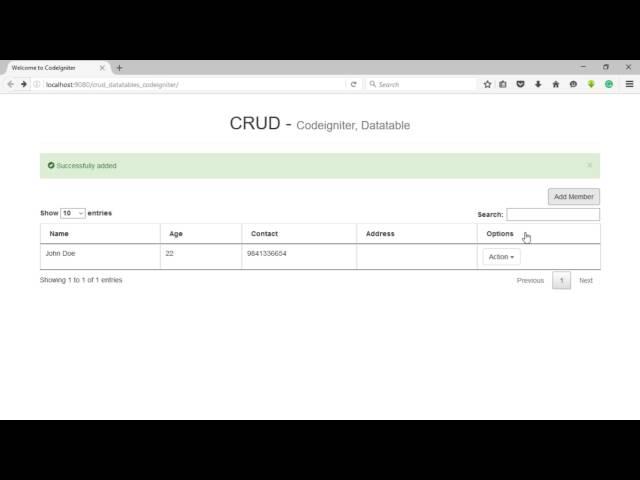 CRUD - Codeigniter, Datatables, Ajax Part 1 Introduction