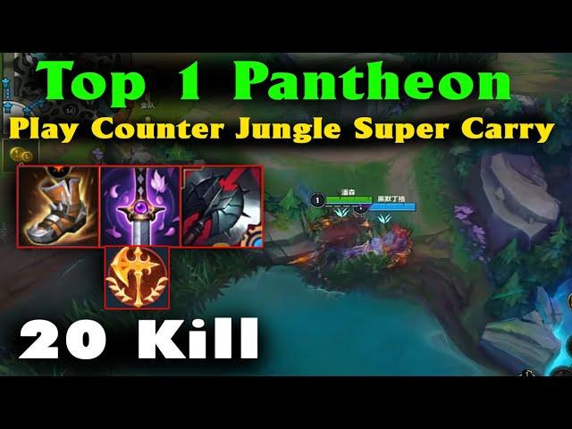 Top 1 Pantheon Wild Rift | How to play jungle to Gank all 3 lanes and make the enemy jungler weak