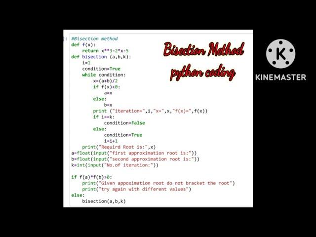 |Bisection Method | Python coding | with Graph |