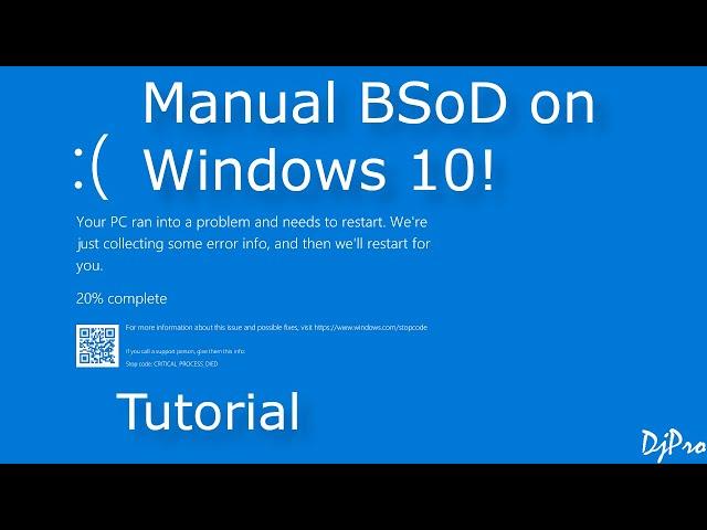 How to manually initiate BSoD in Windows 10