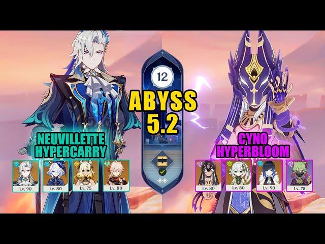 C0 Neuvillette Hypercarry & C0 Cyno Hyperbloom | Spiral Abyss 5.2 | Genshin Impact