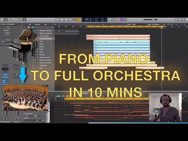 FROM PIANO TO FULL ORCHESTRA IN 10 MINS - How to orchestrate a piano chord progression