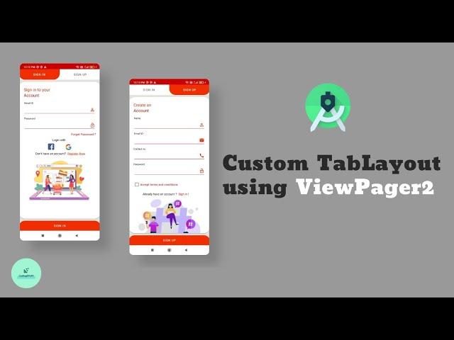 Custom Tab Layout Using View Pager 2 | Android Studio 2022