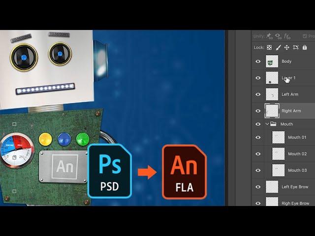 Adobe Animate: How to import Photoshop file into Adobe Animate