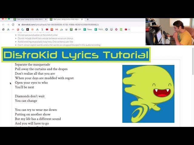 How to Add Lyrics to your Songs in DistroKid Tutorial