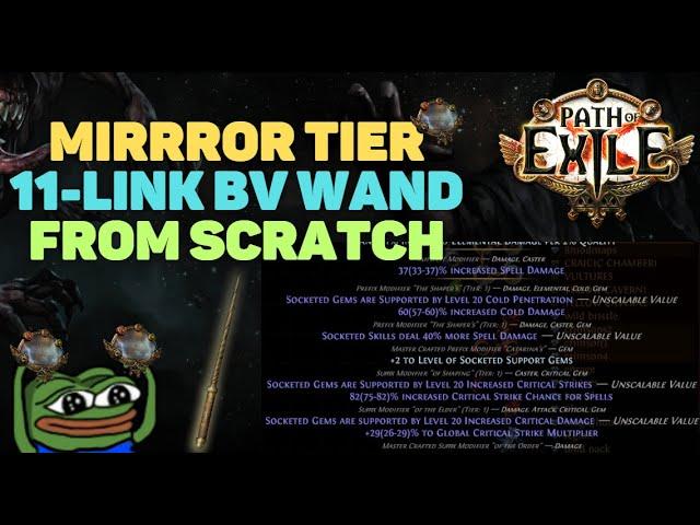 Crafting an 11-Link Wand for Squire Blade Vortex FROM SCRATCH [Path of Exile 3.21 Crucible]