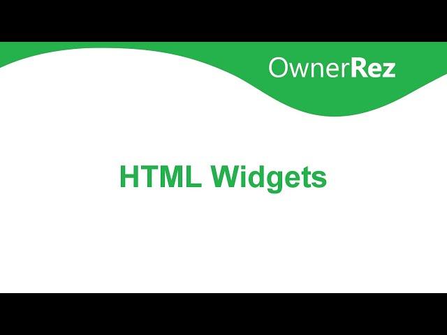 HTML Widgets