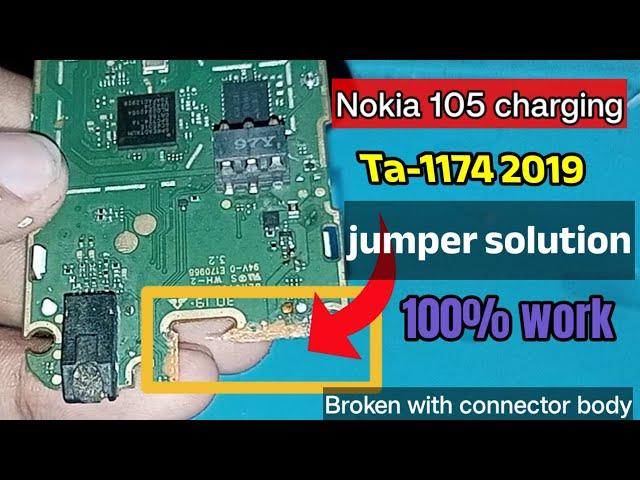 Nokia 105 charging jumper solution/The charger connector is broken along with the body