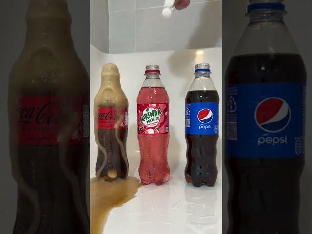 ASMR || Coca-cola, Mirinda, Pepsi vs Mentos (no talking)  #asmr #shorts