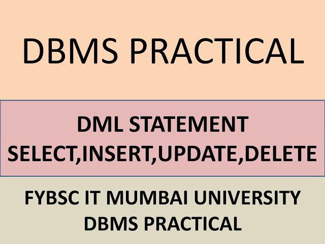 SELECT INSERT UPDATE DELETE DML STATEMENT MYSQL COMMAND