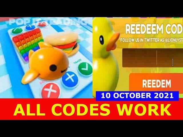 *ALL CODES WORK* Pop It Trading! ROBLOX | OCTOBER 10, 2021