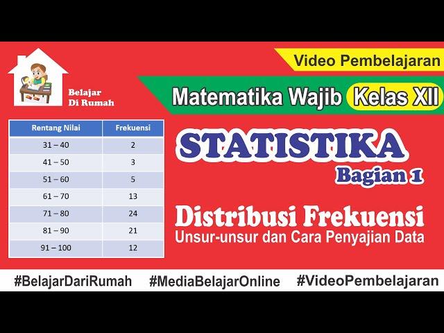 Statistika Bagian 1 - Mengenal Unsur-unsur serta Cara Penyajian Data Tabel Distribusi Frekuensi