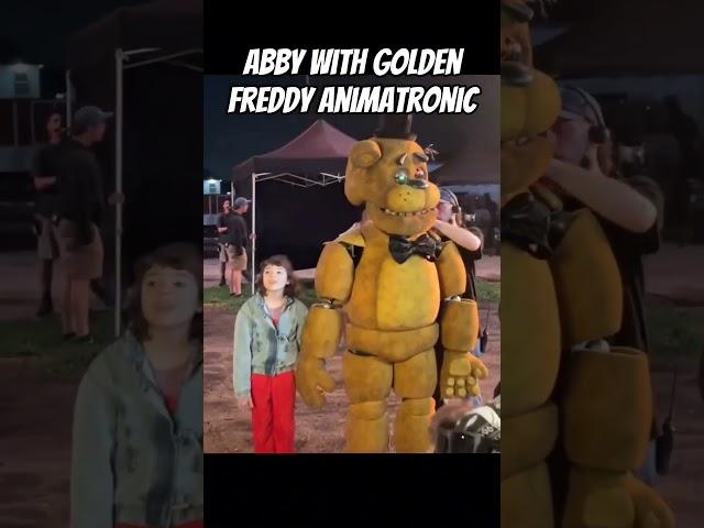 Abby with Golden Freddy, FNAF Movie Behind the Scenes! #fivenightsatfreddys #fnaf #fnafmovie #bts