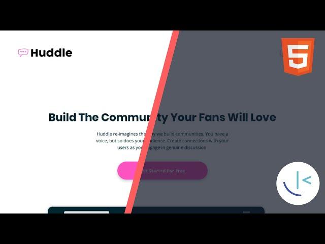 Huddle Landing Page With Curved Sections - Frontend Mentor Challenge