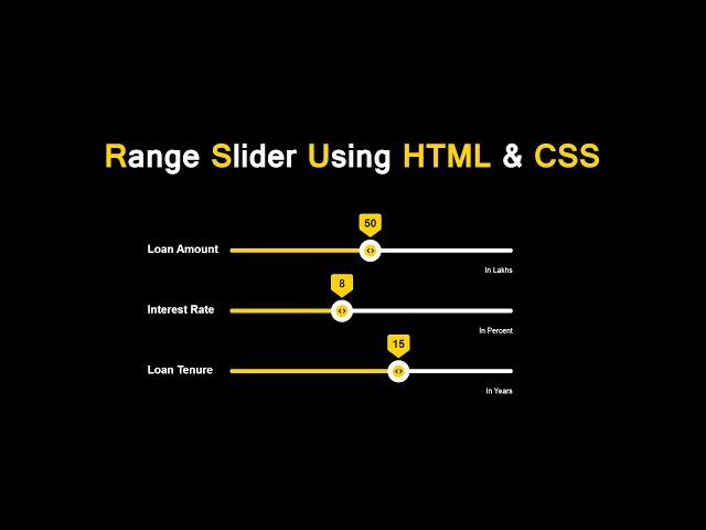 How To Make Range Slider Using HTML and CSS | Create Slider Selector For HTML CSS Website