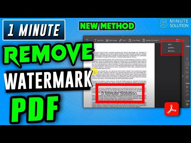 How to remove watermark from pdf 2024 | Adobe reader Tutorial