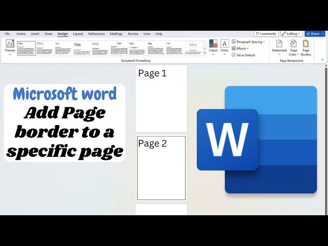 Add Page border to specific page | Microsoft Word