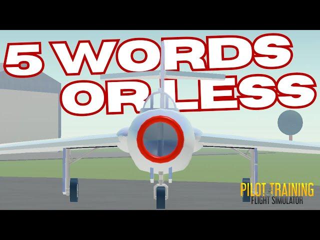 Every PTFS Aircraft In 5 WORDS OR LESS (Roblox)