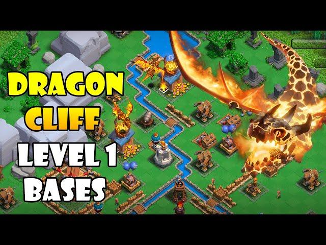 BEST DRAGON CLIFF BASES! | Dragon Cliff Level 1 Layout | Coc