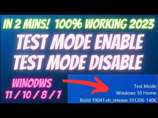 How To Remove Test Mode Windows 11/10/8/7 | Windows 7/8/10/11 Test Mode Enable/Disable Easy Method