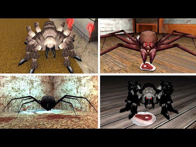 All Types of Spiders in DVloper Official Unofficial Games | Granny 3 Enhanced Vs Slendrina X + More