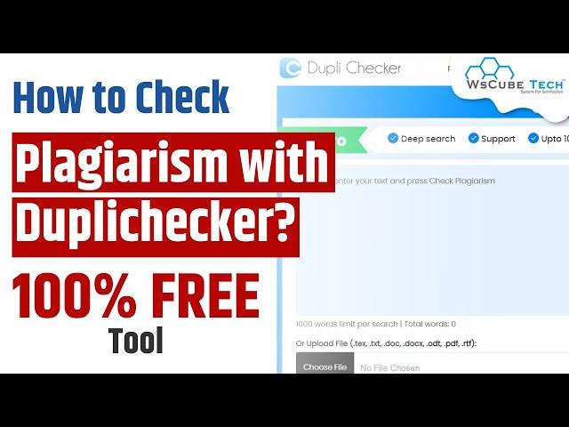 Duplichecker Tutorial: How to Use Duplichecker? FREE Plagiarism Checker Online