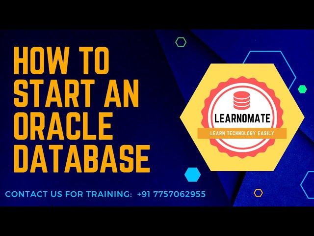 How to start an Oracle Database? #shorts