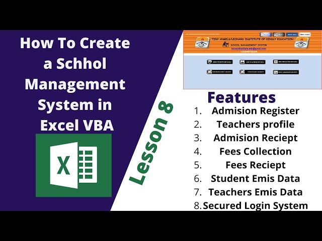 How To Create A School Management System in MS Excel VBA Lesson 8