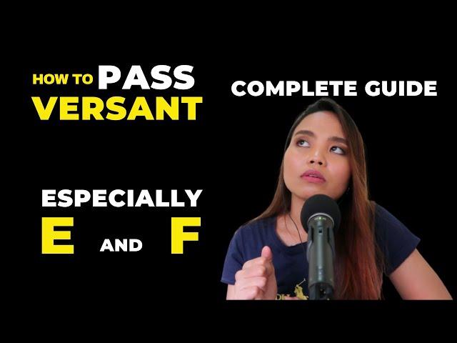 Versant Tips: How to Pass the Versant Test (Part A to F)
