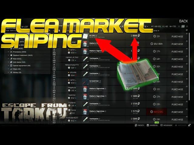 How To Snipe & Dominate The Tarkov Flea Market - Easy Money - Escape From Tarkov