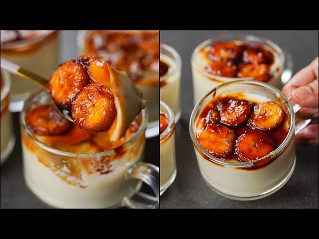 Banana Pudding Cup Dessert | Eggless & Without Oven | Easy Banana Pudding In A Cup | Dessert Recipe