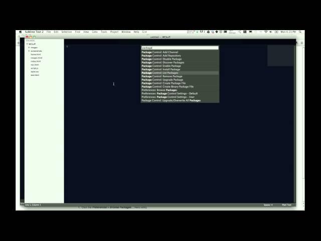 Sublime Text 2 - Starting With Package Control