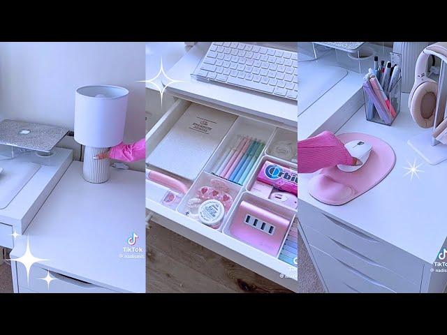 Desk/Office Cleaning & Organizing | TikTok Asmr Compilation