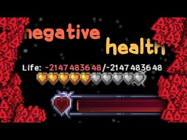 What happens if you have negative HP in Terraria?