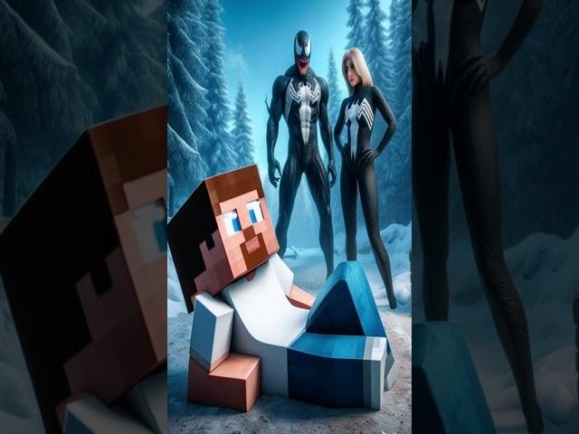 Venom Takes on Minecraft in EPIC Battle! #venom #marvel #minecraft #shorts