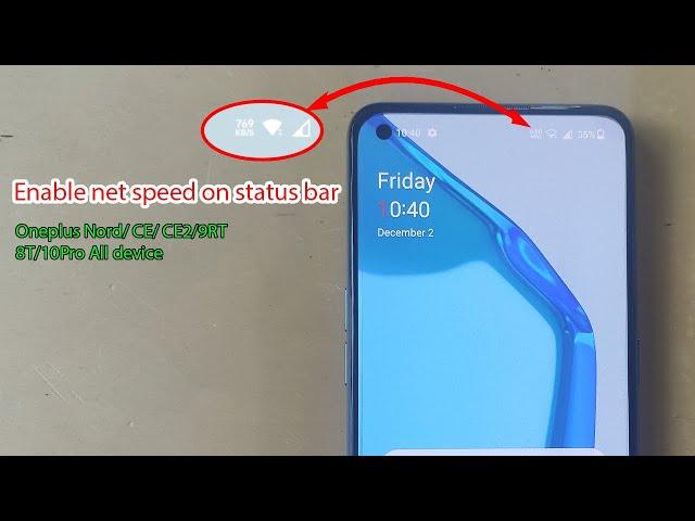How to enable network speed meter on oneplus mobile