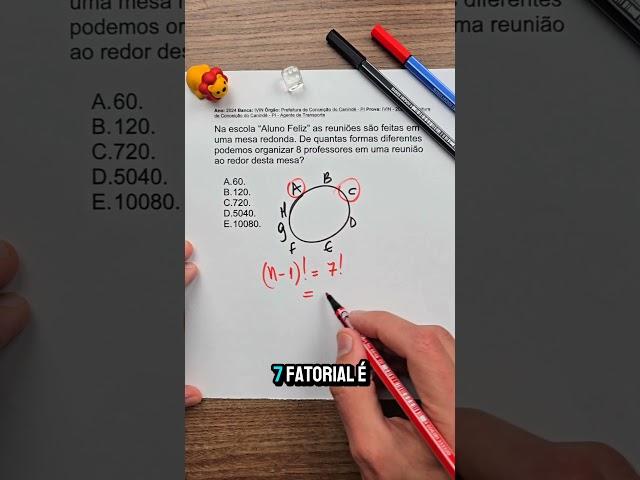 Permutação circular! #Matemática #combinatoria