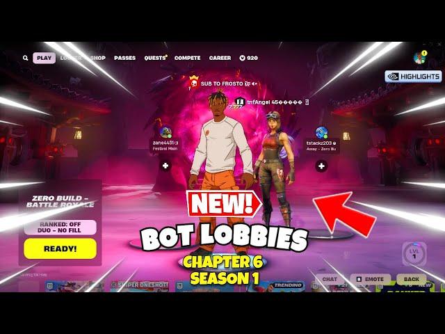 Get Bot Lobbies in Fortnite Chapter 6 Season 1