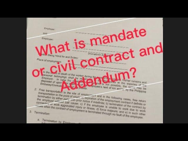 What is Mandate Contract? || What is Addendum? #ofwinpoland #ofwlife #poloowwa #poland