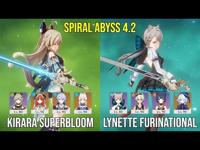 C4 Kirara Superbloom & C6 Lynette Furinational - Spiral Abyss 4.2 - Genshin Impact