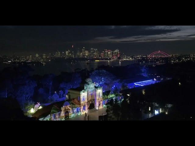 Birds-eye view of Vivid Sydney at Taronga Zoo!