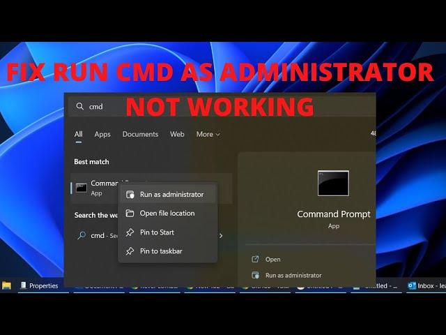 Run Command Prompt as Administrator not Working – Solved