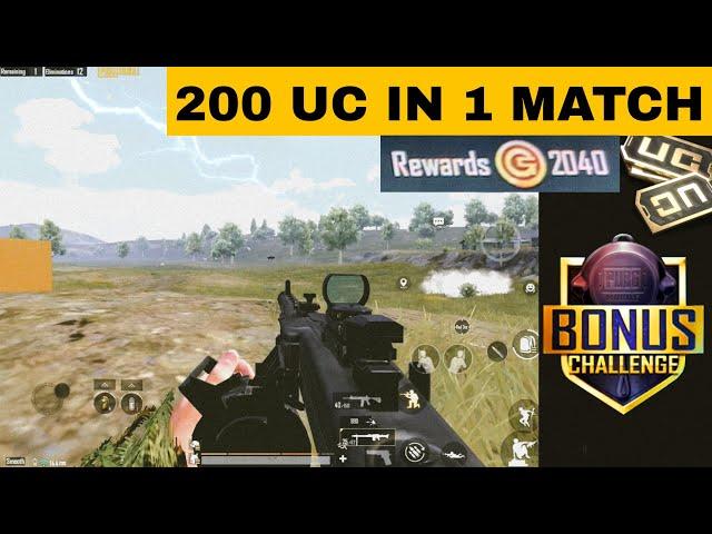 2040 POINTS (200UC) IN 1 MATCH BONUS CHALLENGE // 150 Ping // PUBG MOBILE #MEK