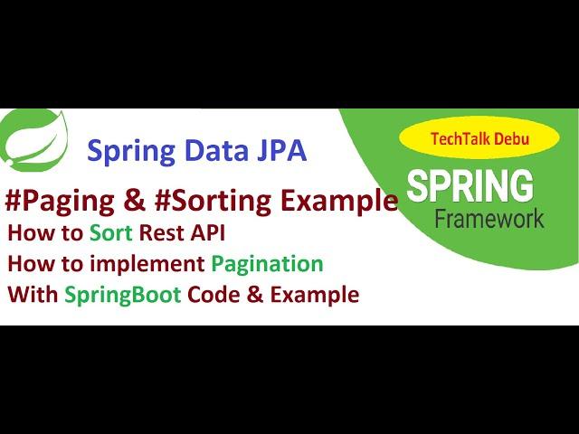 Spring Data JPA Sorting and Pagination Tutorial with Example |  SpringBoot Rest API Tutorial