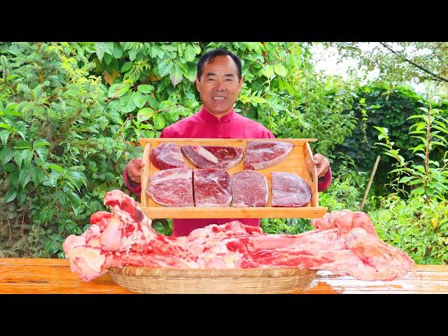 HUGE Bone Marrow and Finest Steak Grilled on Charcoal! Enjoy the Beef Feast! | Uncle Rural Gourmet