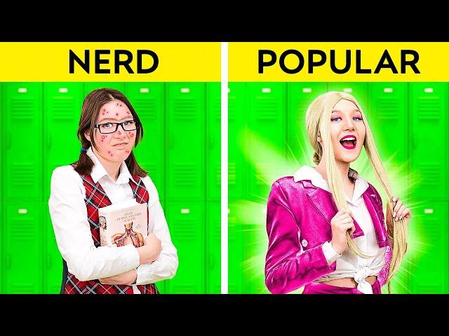 FROM NERD TO POPULAR || Extreme Makeover Hacks and Gadgets by 123 GO! GLOBAL