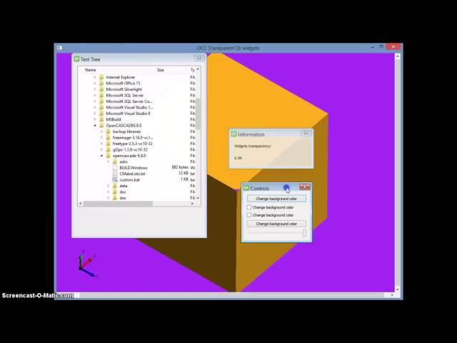 Transparent Qt Widgets in OpenCascade viewer